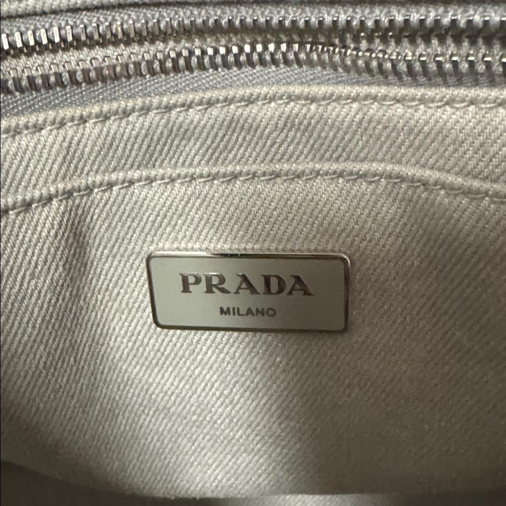 Prada Grey Denim Studded Canapa - Picture 3 of 11